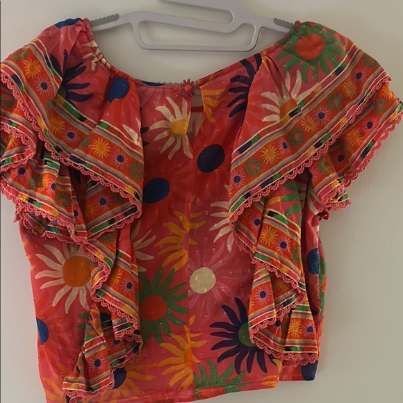 Colorful Ruffled Women's Top - Picture 6 of 9